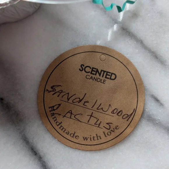 Hand Poured Sandalwood Cactus Blue  Heart-Shaped Soy Wax Melts - Picture 5 of 5